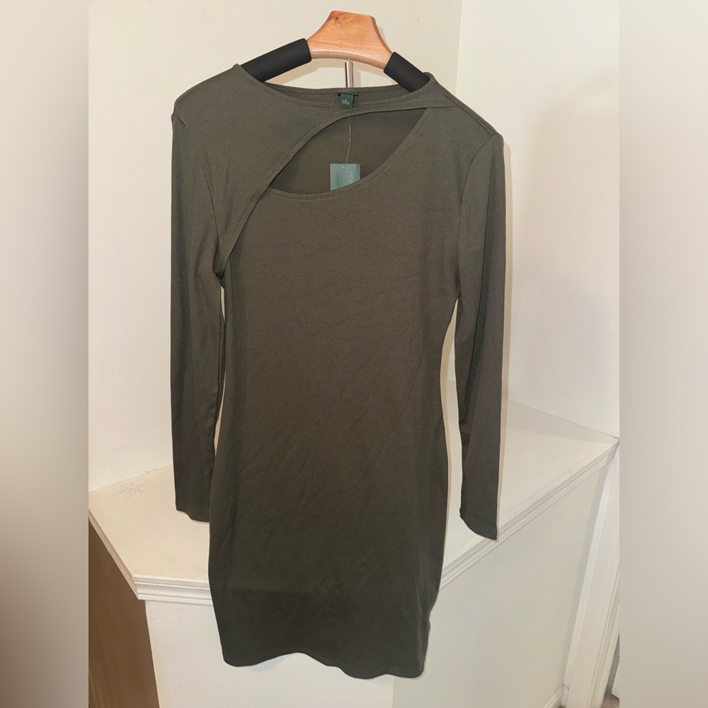 Elegant Olive Green Dress